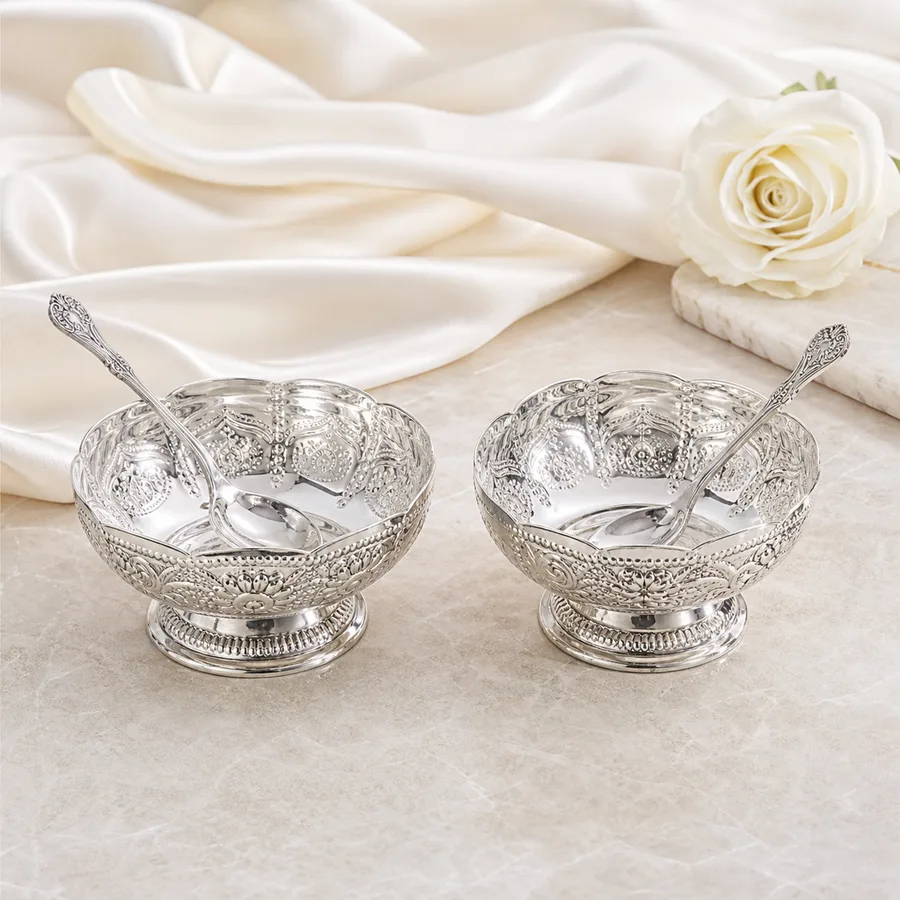 German silver engraved gifting bowls