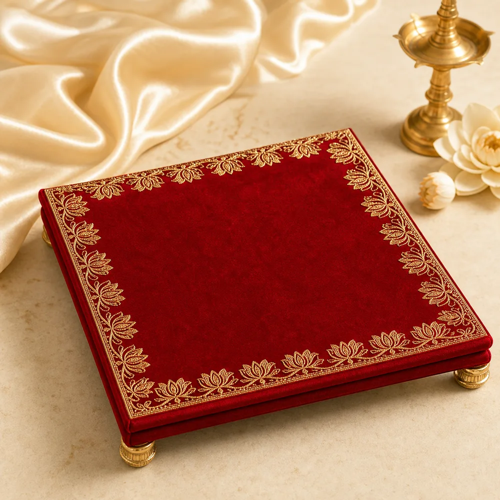 Crimson velvet pooja asan