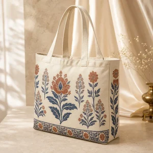 Terracotta Indigo Block Print Tote